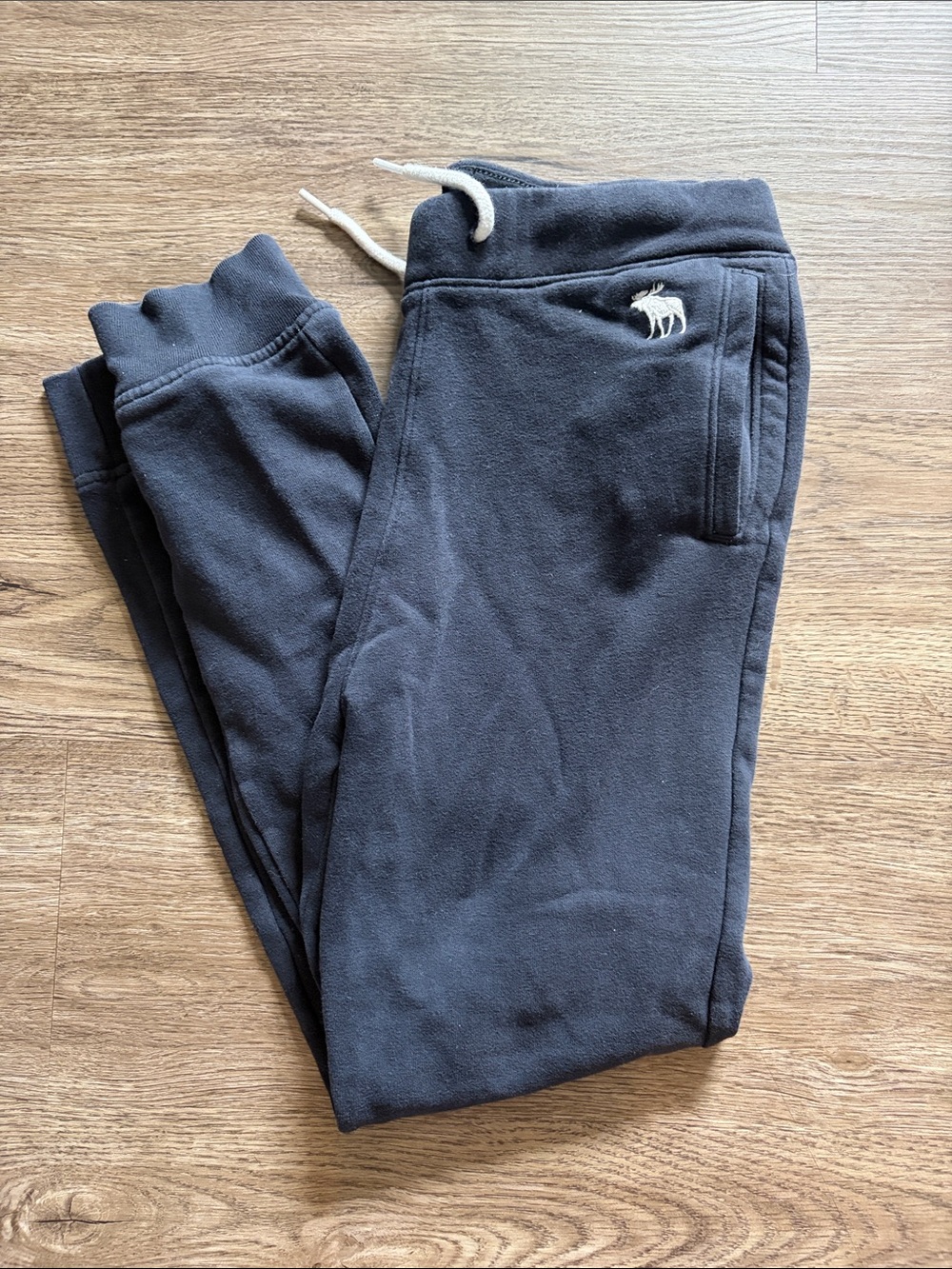 Abercrombie & Fitch Kids Washed Black Drawstring Joggers